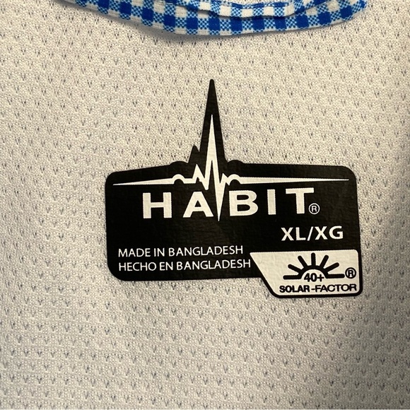 HABIT / 40+ Solar Factor Gingham Long Sleeve Button Down Size XL - Picture 3 of 11